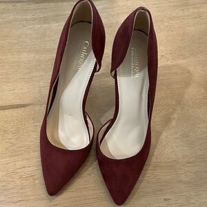 Catherine Malandrino Burgundy Suede Women's Heels NWOT